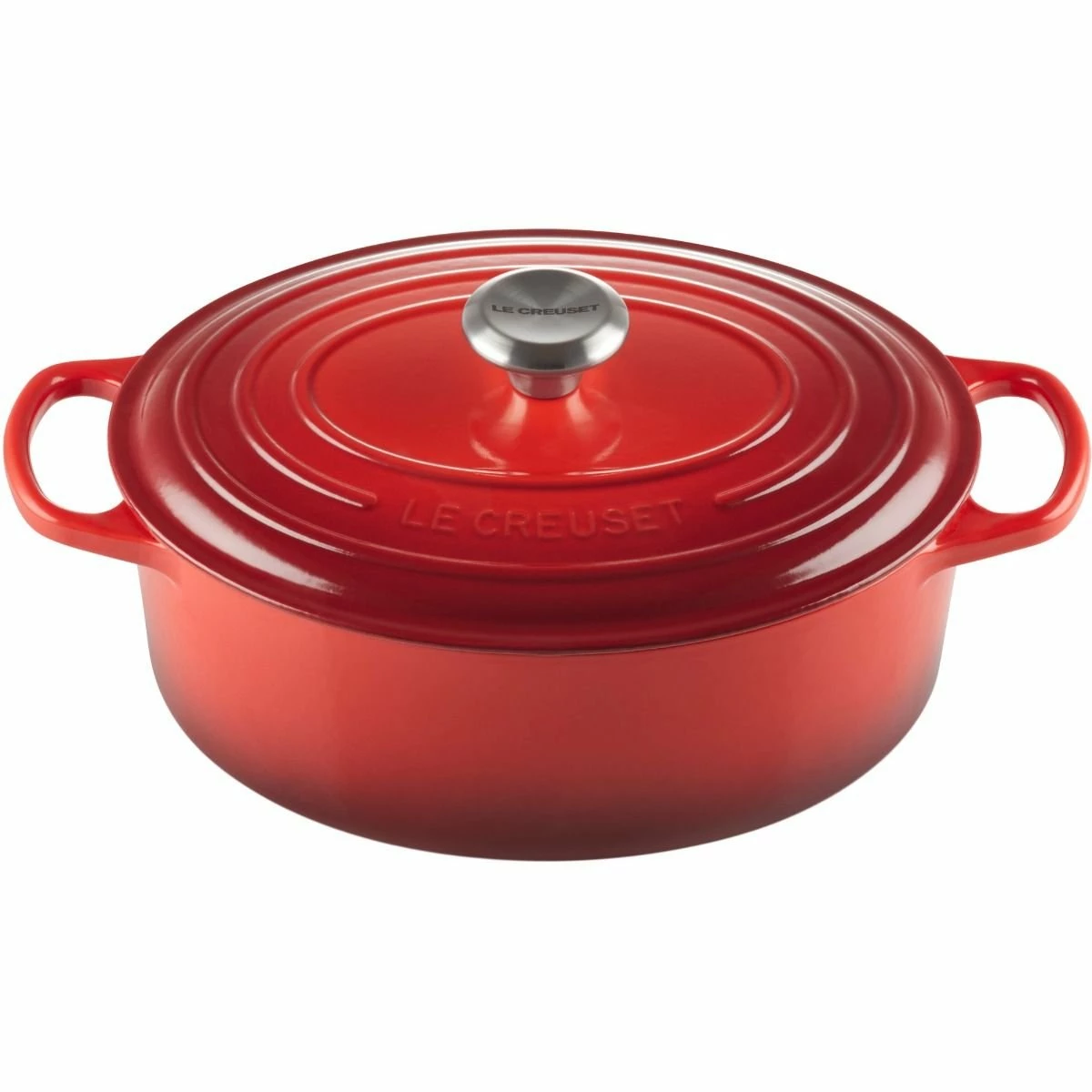 Le Creuset 5 Qt. Oval Signature Dutch Oven With Stainless Steel Knob | Cerise/Cherry Red 3 Le Creuset 5 Qt. Oval Signature Dutch Oven With Stainless Steel Knob | Cerise/Cherry Red