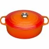 Le Creuset 6.75 Qt. Oval Signature Dutch Oven With Stainless Steel Knob | Flame Orange -Le Creuset sales rs11951 lc 20190108 de ps 50098
