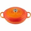 Le Creuset 3.5 Qt. Signature Enameled Cast Iron Braiser With Stainless Steel Knob | Flame Orange