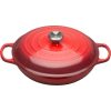 Le Creuset 3.5 Qt. Signature Enameled Cast Iron Braiser With Stainless Steel Knob | Cerise/Cherry Red 2 Le Creuset 3.5 Qt. Signature Enameled Cast Iron Braiser With Stainless Steel Knob | Cerise/Cherry Red -Le Creuset sales rs11983 rs2040 sig shallowcass 21180 30 06