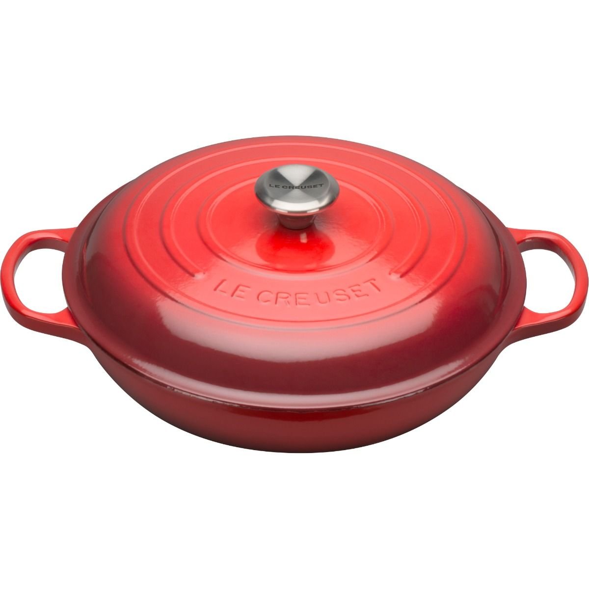 Le Creuset 3.5 Qt. Signature Enameled Cast Iron Braiser with Stainless Steel Knob | Cerise/Cherry Red Le Creuset 3.5 Qt. Signature Enameled Cast Iron Braiser With Stainless Steel Knob | Cerise/Cherry Red -Le Creuset sales rs11983 rs2040 sig shallowcass 21180 30 06