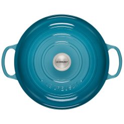 Le Creuset 3.5 Qt. Signature Enameled Cast Iron Braiser With Stainless Steel Knob | Caribbean Blue 4 Le Creuset 3.5 Qt. Signature Enameled Cast Iron Braiser With Stainless Steel Knob | Caribbean Blue -Le Creuset sales rs12365 ls2532 3017ss 3