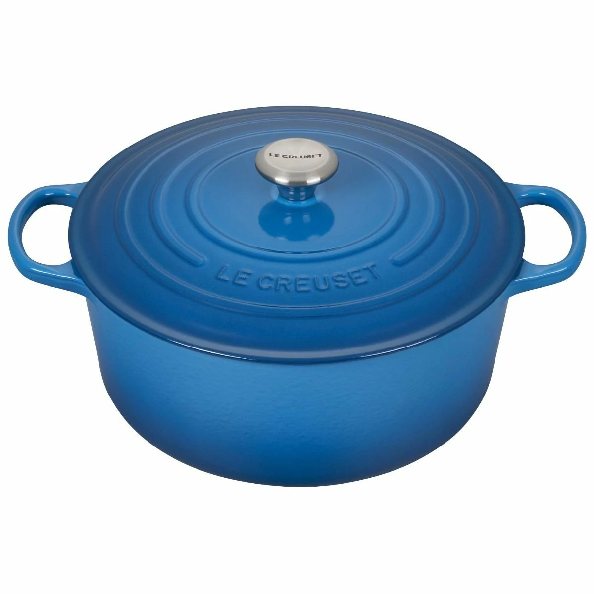 Le Creuset 9 Qt. Round Signature Dutch Oven With Stainless Steel Knob | Marseille Blue 3 Le Creuset 9 Qt. Round Signature Dutch Oven With Stainless Steel Knob | Marseille Blue