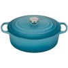 Le Creuset 6.75 Qt. Oval Signature Dutch Oven With Stainless Steel Knob | Caribbean Blue -Le Creuset sales rs12537 ls2502 3117ss