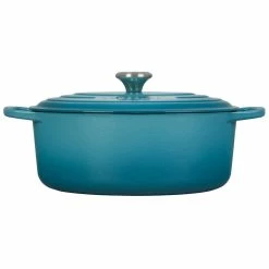 Le Creuset 6.75 Qt. Oval Signature Dutch Oven With Stainless Steel Knob | Caribbean Blue -Le Creuset sales rs12538 ls2502 3117ss 2