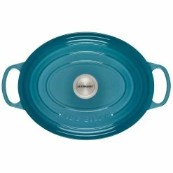 Le Creuset 6.75 Qt. Oval Signature Dutch Oven With Stainless Steel Knob | Caribbean Blue -Le Creuset sales rs12539 ls2502 3117ss 3