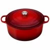 Le Creuset 13.25 Qt. Round Signature Cast Iron Dutch Oven With Stainless Steel Knob | Cerise/Cherry Red -Le Creuset sales rs13330 rs6064 ls2501 3467ss
