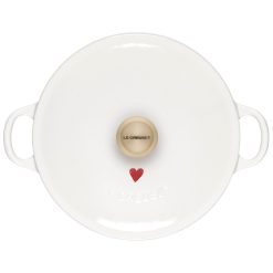 Le Creuset L'Amour 2.75 Qt. Enameled Cast Iron Soup Pot With Gold Knob & Heart Applique | White -Le Creuset sales rs13474 l2574 2216hlg 3