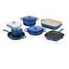 Le Creuset 10-Piece Signature Cookware Set With Stainless Steel Knobs | Marseille Blue -Le Creuset sales rs14038 ms2110 59ss marseille recolor
