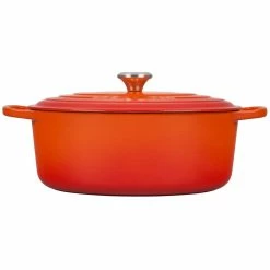 Le Creuset 6.75 Qt. Oval Signature Dutch Oven With Stainless Steel Knob | Flame Orange -Le Creuset sales rs14319 ls2502 332 2 scr 1