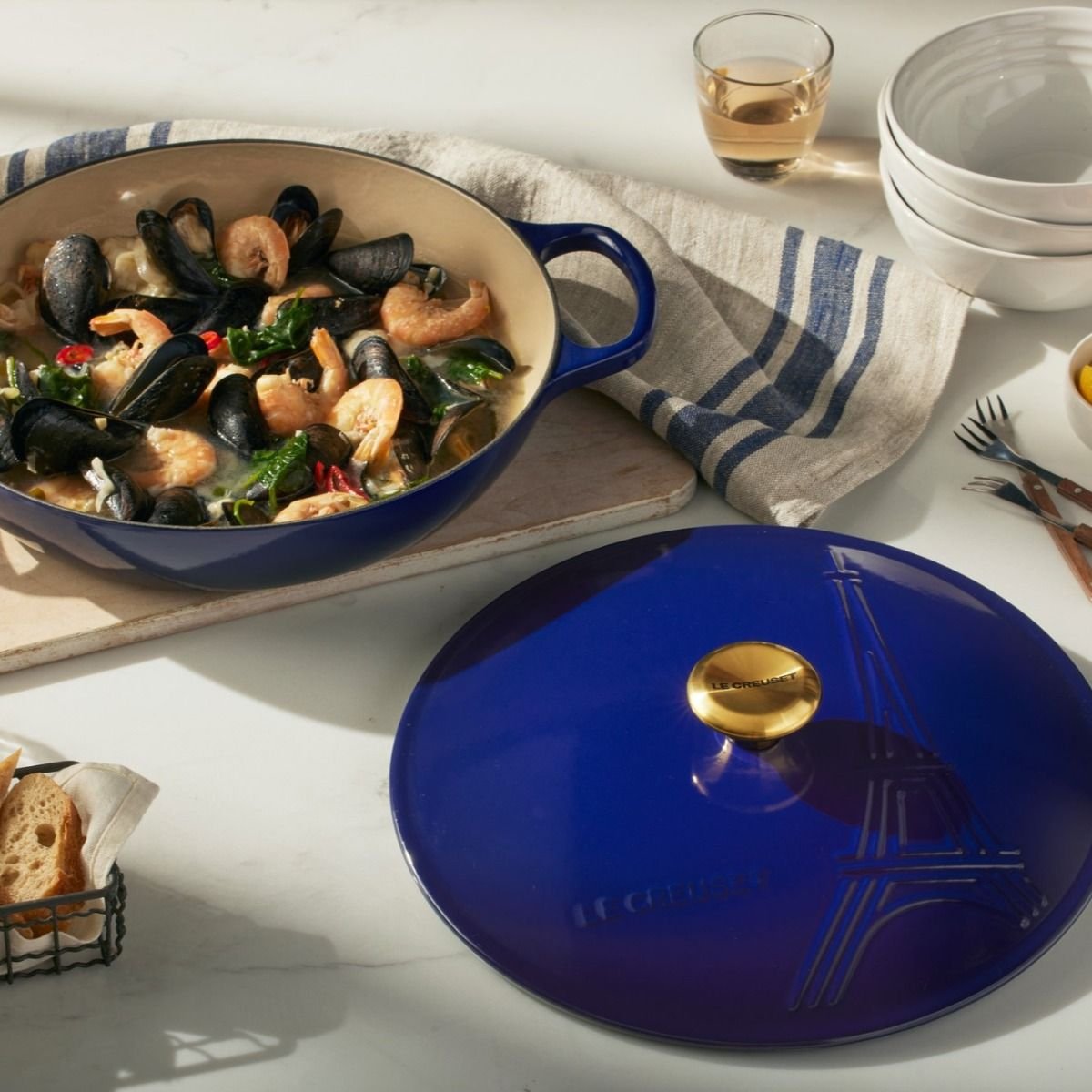 Le Creuset 3.5Qt Signature Braiser Eiffel Tower Collection | Indigo Le Creuset 3.5Qt Signature Braiser Eiffel Tower Collection | Indigo -Le Creuset sales rs16310 le creuset eiffeltowerindigobraiser recipe ret lpr