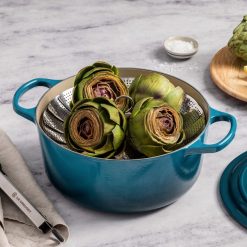 Le Creuset 4.5 Qt. Round Signature Dutch Oven With Stainless Steel Knob | Deep Teal -Le Creuset sales rs16337 p06 steaming in dutch oven lpr