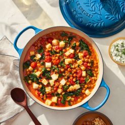 Le Creuset Olive Branch Collection 3.5 Qt. Signature Braiser | Marseille -Le Creuset sales rs16889 220511 lecreuset olivebranchbraiser recipecardret