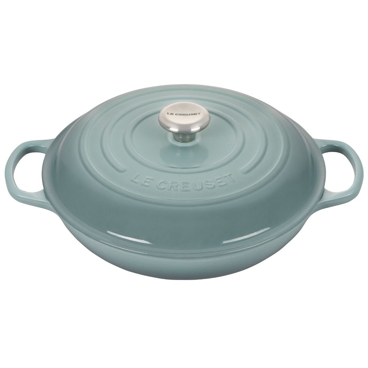 Le Creuset 3.5 Qt. Signature Enameled Cast Iron Braiser with Stainless Steel Knob | Sea Salt Le Creuset 3.5 Qt. Signature Enameled Cast Iron Braiser With Stainless Steel Knob | Sea Salt -Le Creuset sales rs17078 ls2532 30717ss 1 lpr