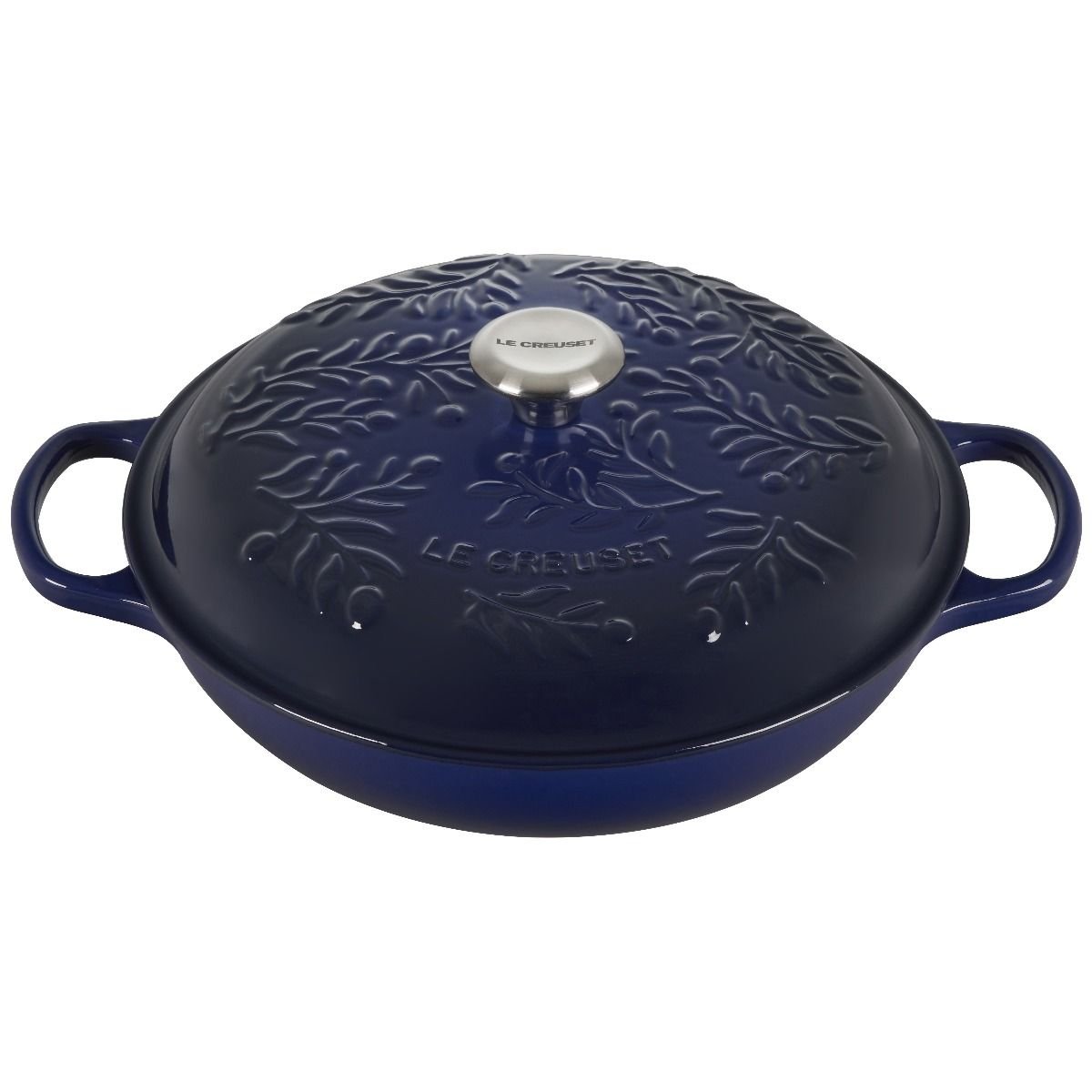 Le Creuset Olive Branch Collection 3.5 Qt. Signature Braiser | Indigo Blue Le Creuset Olive Branch Collection 3.5 Qt. Signature Braiser | Indigo Blue -Le Creuset sales rs17193 ls2532 3078ob 1