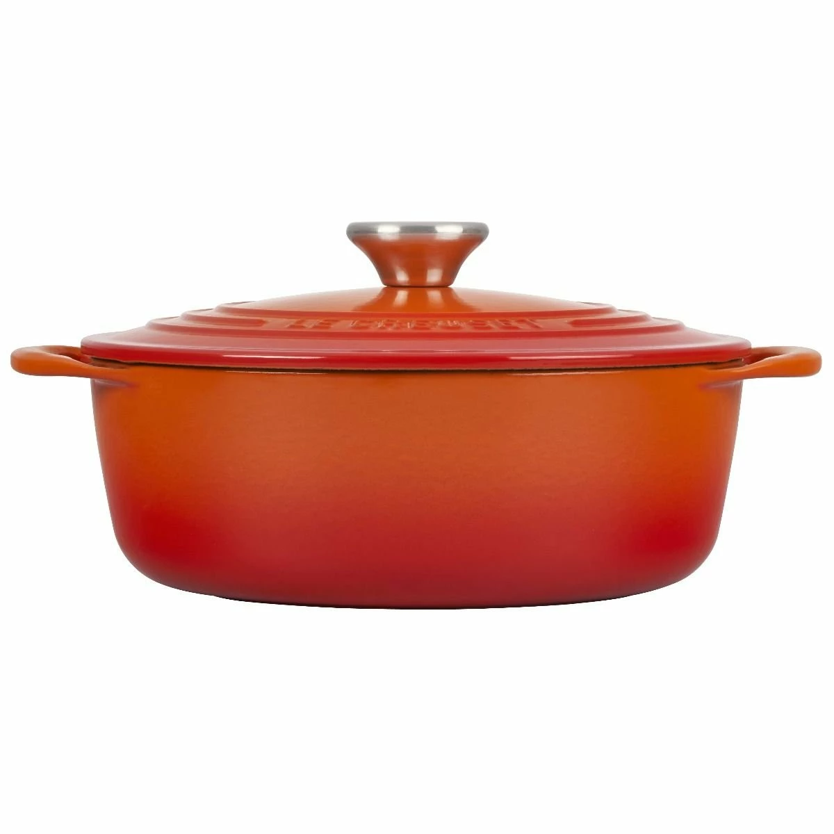 Le Creuset 2.75 Qt. Shallow Round Dutch Oven | Flame 4 Le Creuset 2.75 Qt. Shallow Round Dutch Oven | Flame - Image 2