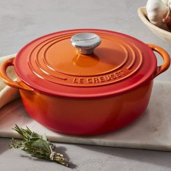 Le Creuset 2.75 Qt. Shallow Round Dutch Oven | Flame -Le Creuset sales rs18381 221017 lecreuset flameclassicshallowrdo herbs horiz ret