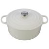 Le Creuset 9 Qt. Round Signature Dutch Oven With Stainless Steel Knob | White 2 Le Creuset 9 Qt. Round Signature Dutch Oven With Stainless Steel Knob | White -Le Creuset sales rs3163 ls2501 3016ss