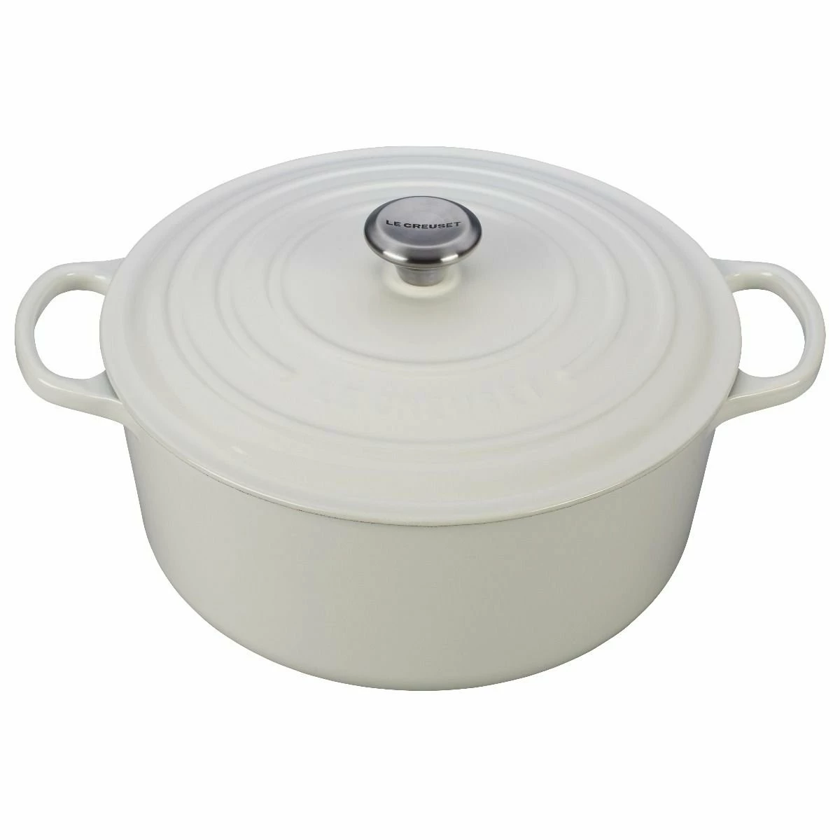Le Creuset 9 Qt. Round Signature Dutch Oven With Stainless Steel Knob | White 2 Le Creuset 9 Qt. Round Signature Dutch Oven With Stainless Steel Knob | White