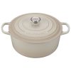 Le Creuset 9 Qt. Round Signature Dutch Oven With Stainless Steel Knob | Meringue White -Le Creuset sales rs9085 ls2501 30716ss 1
