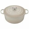 Le Creuset 9 Qt. Round Signature Dutch Oven With Stainless Steel Knob | Meringue White -Le Creuset sales rs9085 ls2501 30716ss 1