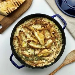 Staub Stackable Cocotte, Braiser, And Grill Pan With Lid | Dark Blue -Le Creuset sales staub enameled cast iron stackable 3 piece cookware set xl