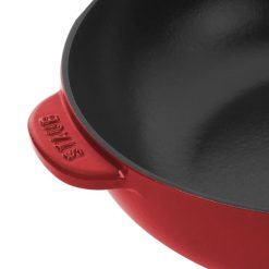 Staub 2.9 Qt Cast Iron Daily Pan | Cherry -Le Creuset sales staub iron 4