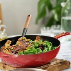 Staub 2.9 Qt Cast Iron Daily Pan | Cherry -Le Creuset sales staub iron 5
