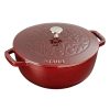 Staub 3.75 Qt Essential French Oven With Lilly Lid | Grenadine -Le Creuset sales staub lille grenadine 11212487 1