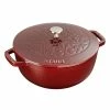 Staub 3.75 Qt Essential French Oven With Lilly Lid | Grenadine -Le Creuset sales staub lille grenadine 11212487 1