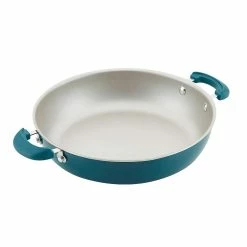 Rachael Ray 8-Piece Enameled Stacking Cookware Set | Teal Shimmer -Le Creuset sales teal4