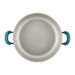 Rachael Ray 8-Piece Enameled Stacking Cookware Set | Teal Shimmer -Le Creuset sales teal6