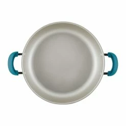 Rachael Ray 8-Piece Enameled Stacking Cookware Set | Teal Shimmer -Le Creuset sales teal6
