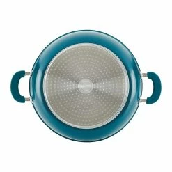 Rachael Ray 8-Piece Enameled Stacking Cookware Set | Teal Shimmer -Le Creuset sales teal7