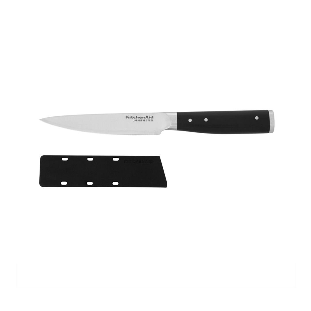 KitchenAid Gourmet Forged 4.5" Utility Knife with Sheath | Fine Edge KitchenAid Non-Electrics KitchenAid Gourmet Forged 4.5" Utility Knife With Sheath | Fine Edge -Le Creuset sales utility sheath